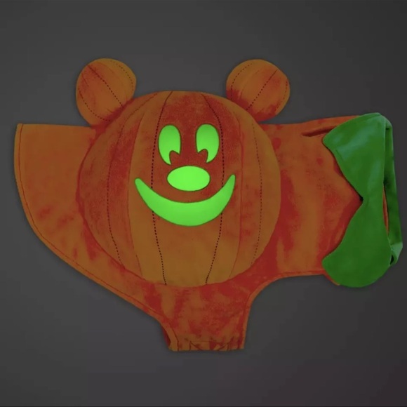 Mickey Mouse Pumpkin Dog Costume Halloween Glow In The Dark Disney Store NEW - Picture 4 of 10